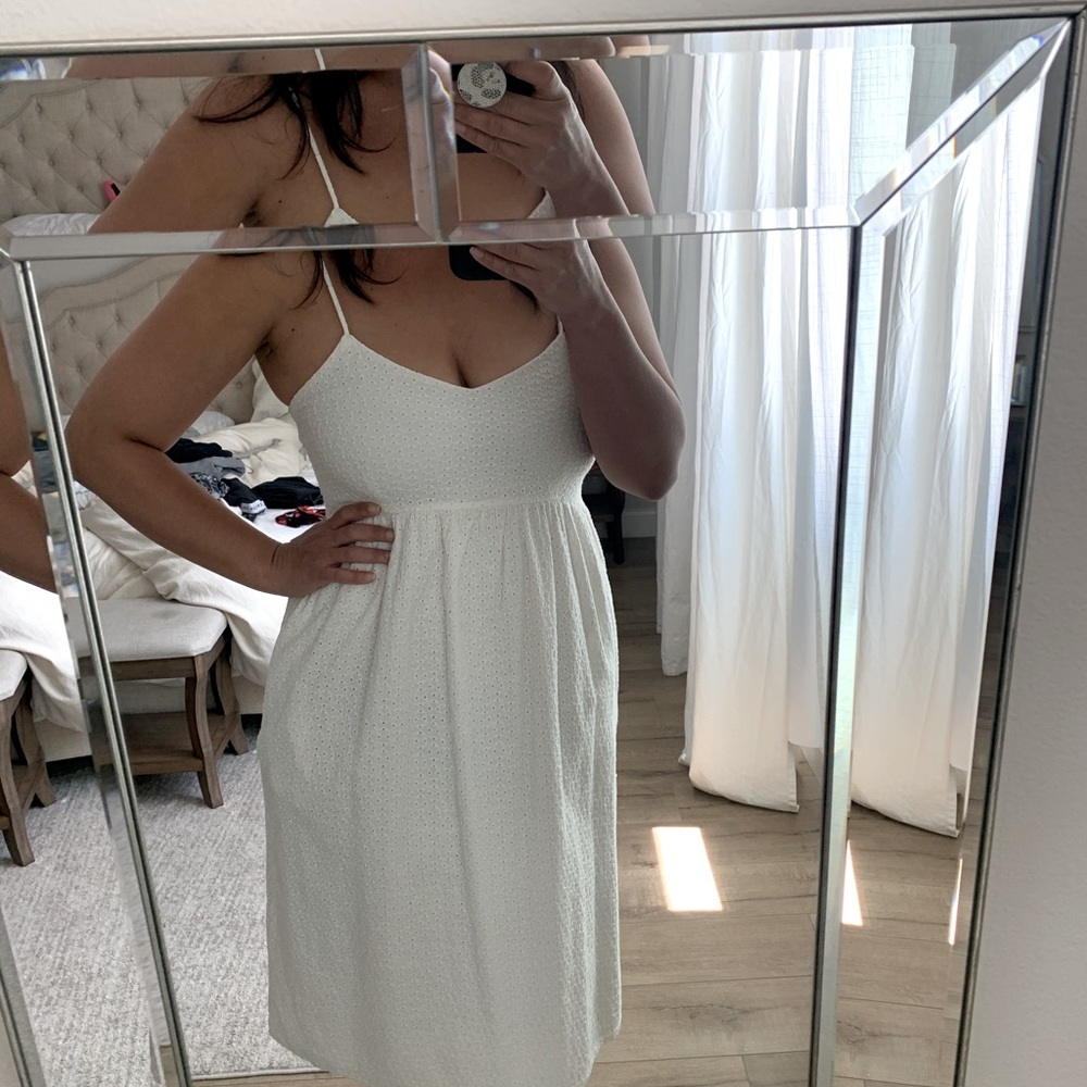 White eyelet midi dresss